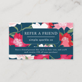 Tarjeta De Recomendación Colorida Red Floral remite a una empresa amiga