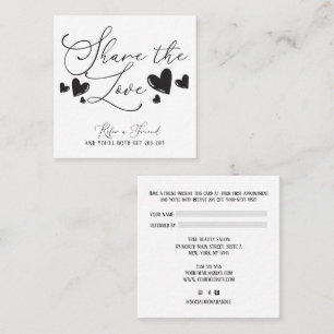 Tarjeta De Recomendación Compartir el guión de amor simple de corazones mín