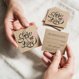 Tarjeta De Recomendación Compartir la tipografía de escritura negra kraft m