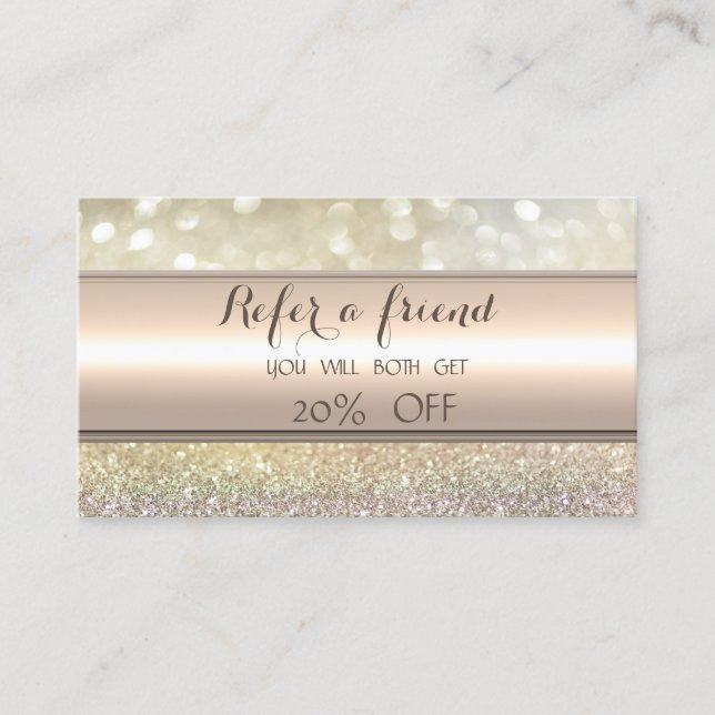 Tarjeta de Recomendación con Brillo y Efecto Bokeh (Anverso)