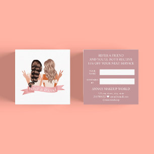 Tarjeta De Recomendación Consulte a un amigo artista de maquillaje Salón de