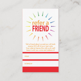 Tarjeta De Recomendación consulte a un amigo rainbowBurst