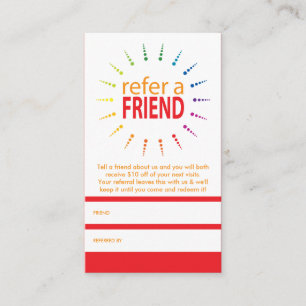 Tarjeta De Recomendación consulte a un amigo rainbowBurst