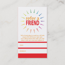 Tarjeta De Recomendación consulte a un amigo rainbowBurst