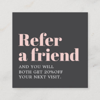 Tarjeta De Recomendación Cool Bold Grey Rose Beauty Salon Referral Car