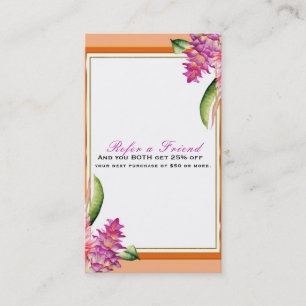 Tarjeta De Recomendación Coral Naranja Floral Tropical Moderno Recomienda a