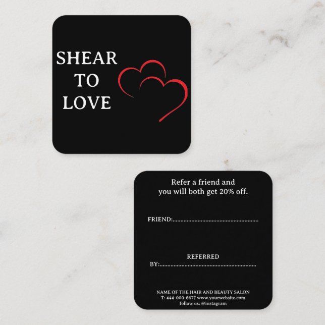 Tarjeta De Recomendación Cuadrado 2,5" x 2,5" (Anverso / Reverso)