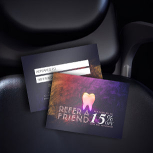 Tarjeta De Recomendación Dentist Dental Clinic Rosa Gold Tooth Referral