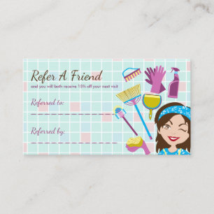 Tarjeta De Recomendación Descuento de ventas del cliente de limpieza