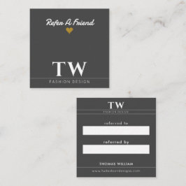Tarjeta De Recomendación Diseñador de moda negro