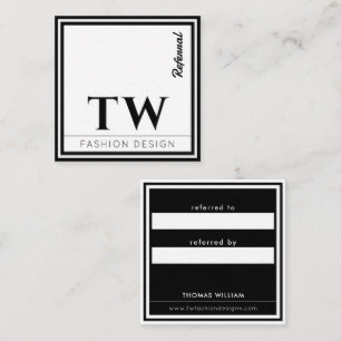 Tarjeta De Recomendación Diseñador de moda negro