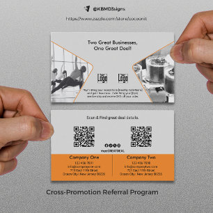 Tarjeta De Recomendación Dos grandes empresas, una gran marca compartida