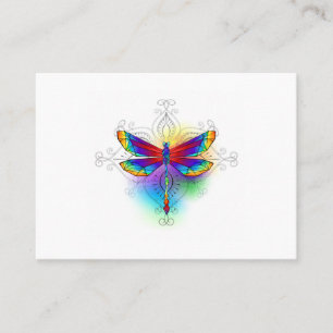 Tarjeta De Recomendación Dragón poligonal arcoiris