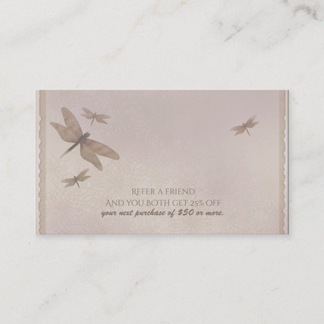 Tarjeta De Recomendación Dragonflies Moda de la libélula ventilado a un ami (Anverso)