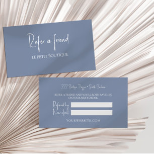 Tarjeta De Recomendación El azul turbio moderno le hace referencia a la tar