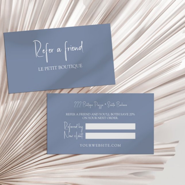 Tarjeta De Recomendación El azul turbio moderno le hace referencia a la tar (Subido por el creador)