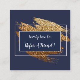 Tarjeta De Recomendación El diseño moderno del azul y del oro refiere a un