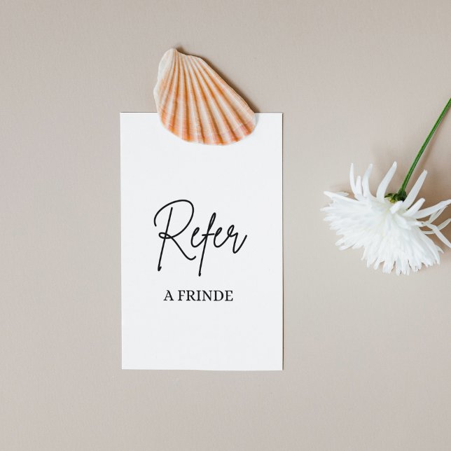 Tarjeta De Recomendación Elagant blanco y negro moderno (Subido por el creador)