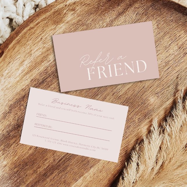 Tarjeta De Recomendación Elegant Dusty Pink Beauty Referral Card  (Subido por el creador)