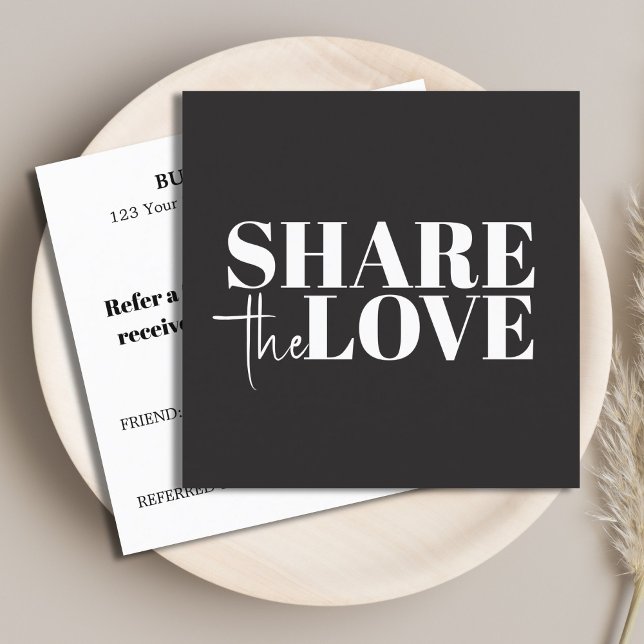 Tarjeta De Recomendación Elegant Stylish Black White Bold Salon (Subido por el creador)