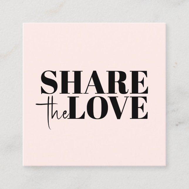 Tarjeta De Recomendación Elegant Stylish Pastel Black Bold Salon (Anverso)