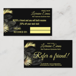 Tarjeta De Recomendación Elegante de oro negro