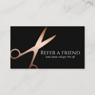 Tarjeta De Recomendación Elegante estilista moderno de las tijeras de oro r