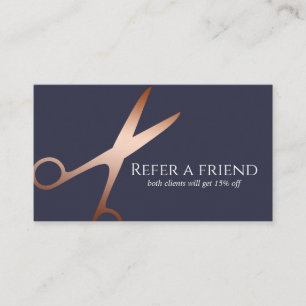 Tarjeta De Recomendación Elegante estilista moderno de las tijeras de oro r