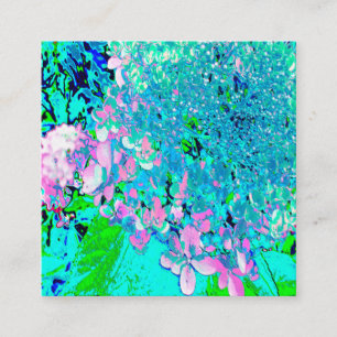 Tarjeta De Recomendación Elegante Hydrangea de luz rosa y azul