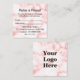 Tarjeta De Recomendación Elegante logotipo comercial de imitación de mármol