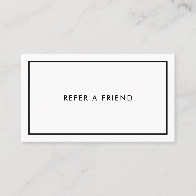 Tarjeta De Recomendación Elegante minimalista (Anverso)