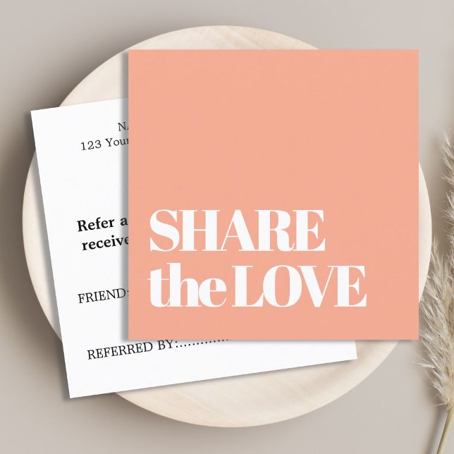 Tarjeta De Recomendación Elegante minimalista Pastel Apricot Negrita (Subido por el creador)