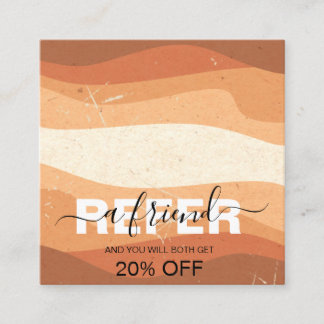 Tarjeta De Recomendación Elegante Naranja profesional Terracotta Boho Refer