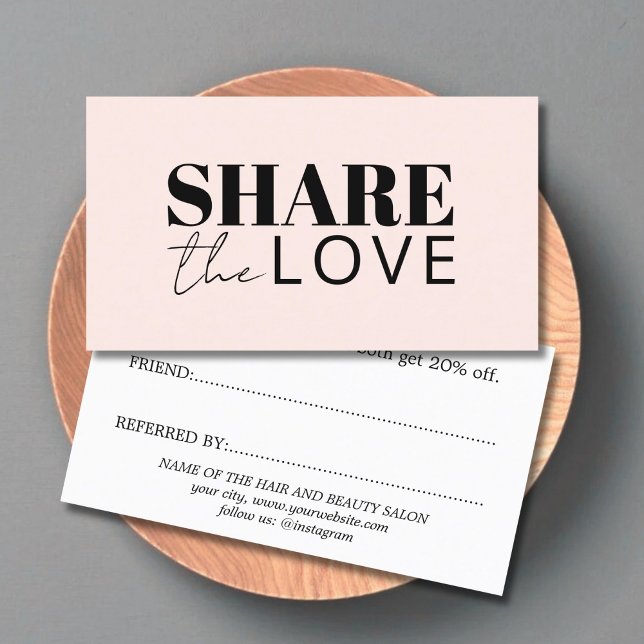 Tarjeta De Recomendación Elegante Negrita Pastel Salón Negro (Subido por el creador)