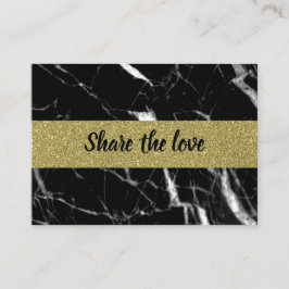 Tarjeta De Recomendación Elegante oro de mármol negro