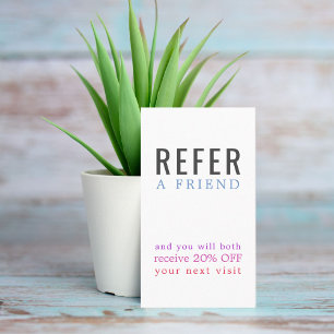 Tarjeta De Recomendación Elegante salón de belleza audaz y colorido modern
