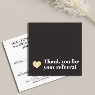Tarjeta De Recomendación Elegante Salón de Belleza Corazón de Oro Falso Neg