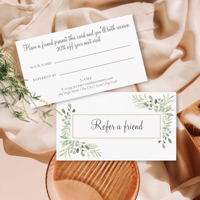 Tarjeta De Recomendación Elegante Simplicidad Verde (Subido por el creador)