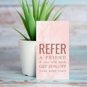 Tarjeta De Recomendación Elegante Textura Pastel Audaz Salón
