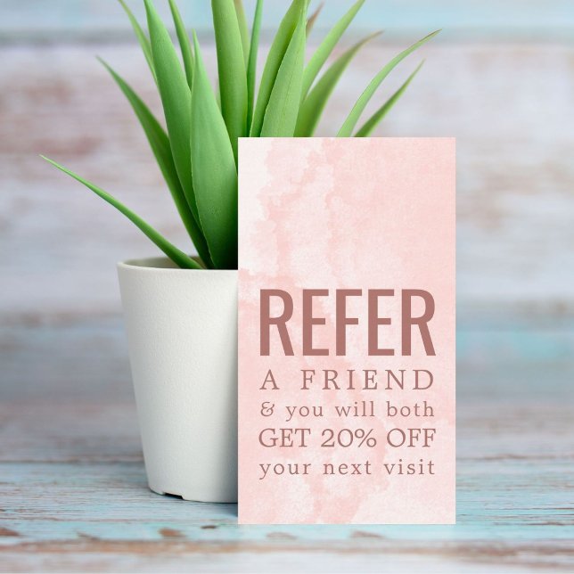 Tarjeta De Recomendación Elegante Textura Pastel Audaz Salón (Subido por el creador)