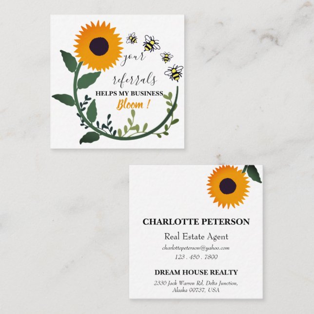 Tarjeta De Recomendación Estaciones inmobiliarias y pequeñas empresas acuar (Anverso / Reverso)