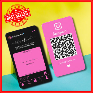 Tarjeta De Recomendación Estilo de pelo Instagram Moda única de moda QR Ros