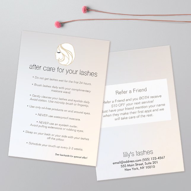 Tarjeta De Recomendación Extensiones De Eyelash Chica De Lash Después De La (Subido por el creador)