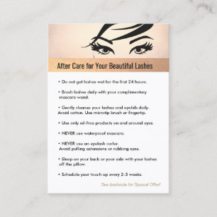 Tarjeta De Recomendación Extensiones de Eyelash Oro Rosa después de la remi