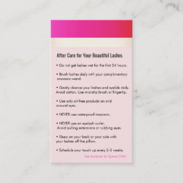 Tarjeta De Recomendación Extensiones de Eyelash Rosado Caliente después de 
