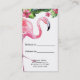 Tarjeta De Recomendación Flamingo rosa e hibiscus Tropical hacen referencia (Reverso)