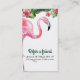 Tarjeta De Recomendación Flamingo rosa e hibiscus Tropical hacen referencia (Anverso)