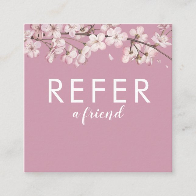 Tarjeta De Recomendación Flor de Floral Rosa Moderna (Anverso)