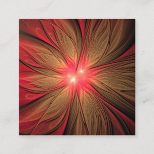 Tarjeta De Recomendación Flor fractal de fanatismo rojo