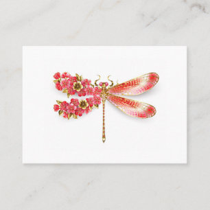 Tarjeta De Recomendación Flor libélula con sakura de joyas